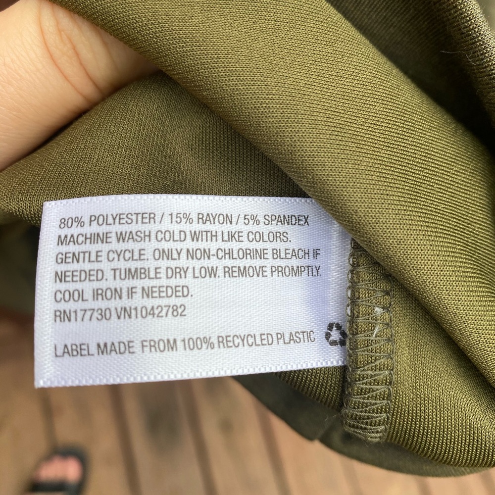 Olive Long Sleeve Scuba Dress - Picture 6 of 6